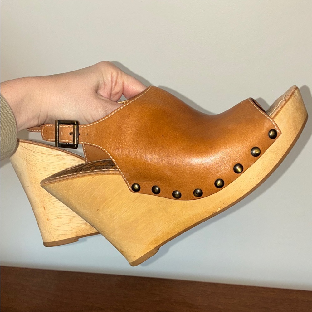 Sam Edelman Camilla Brown Leather Wedges
